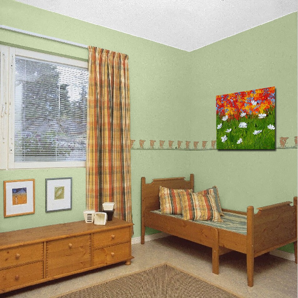 Painting titled 'Where the white Poppies grow' by Monica Fallini