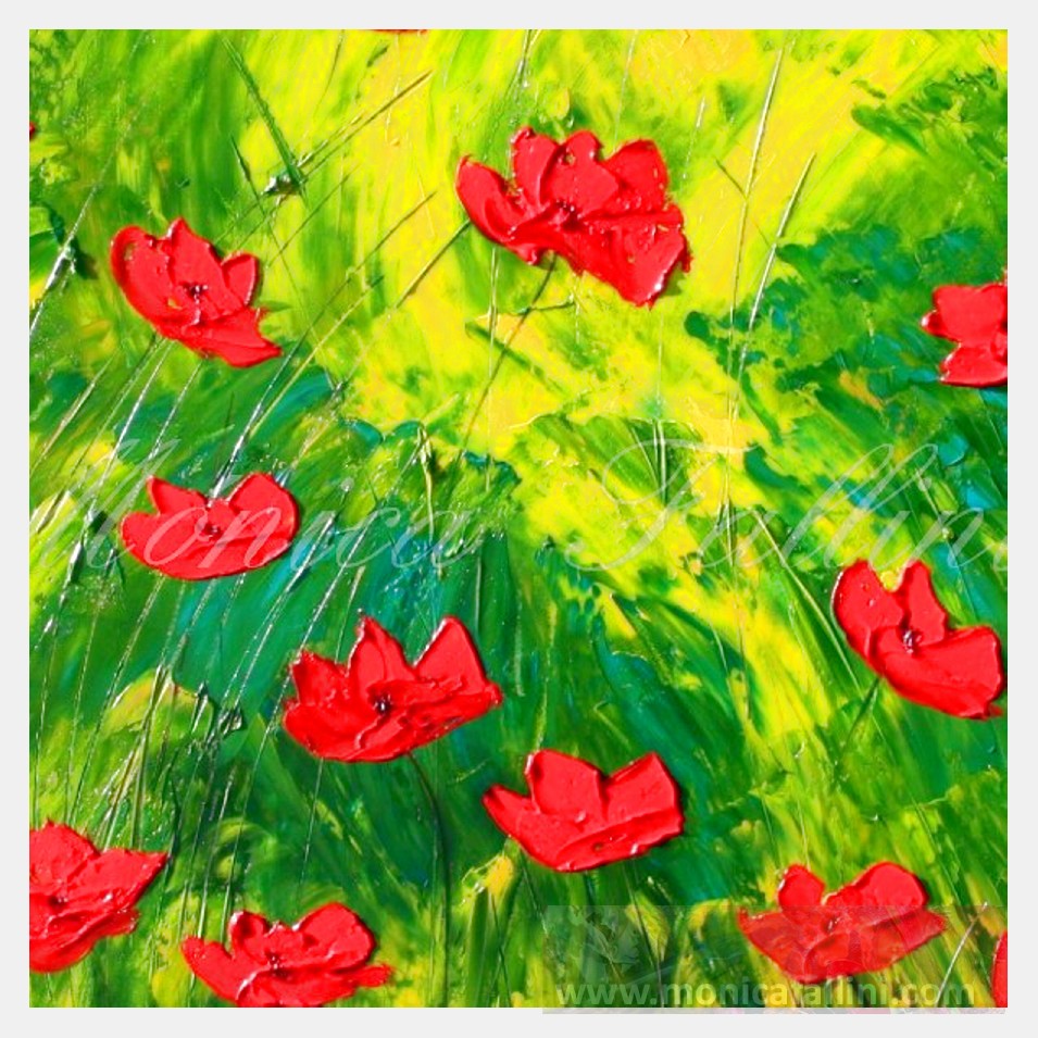 Painting titled 'Where the red Poppies grow' by Monica Fallini