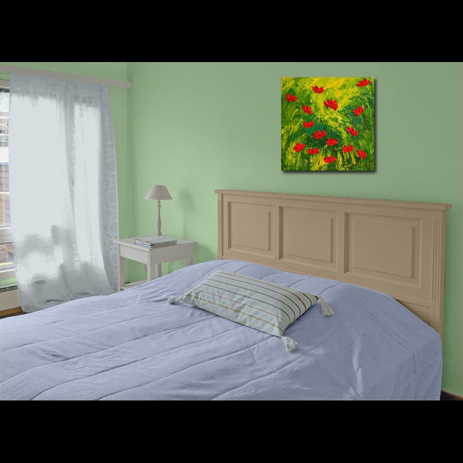 Painting titled 'Where the red Poppies grow' by Monica Fallini