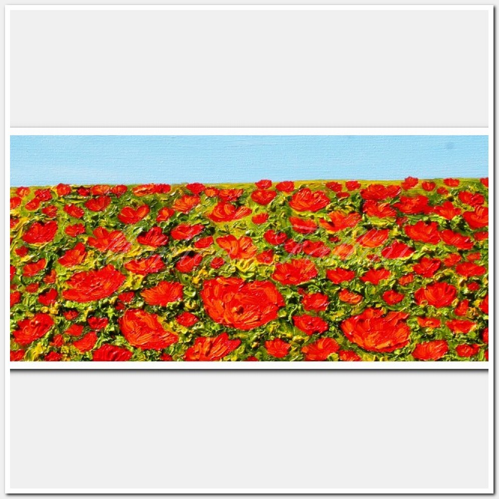 Painting titled 'Poppies' landscape # 140310' by Monica Fallini