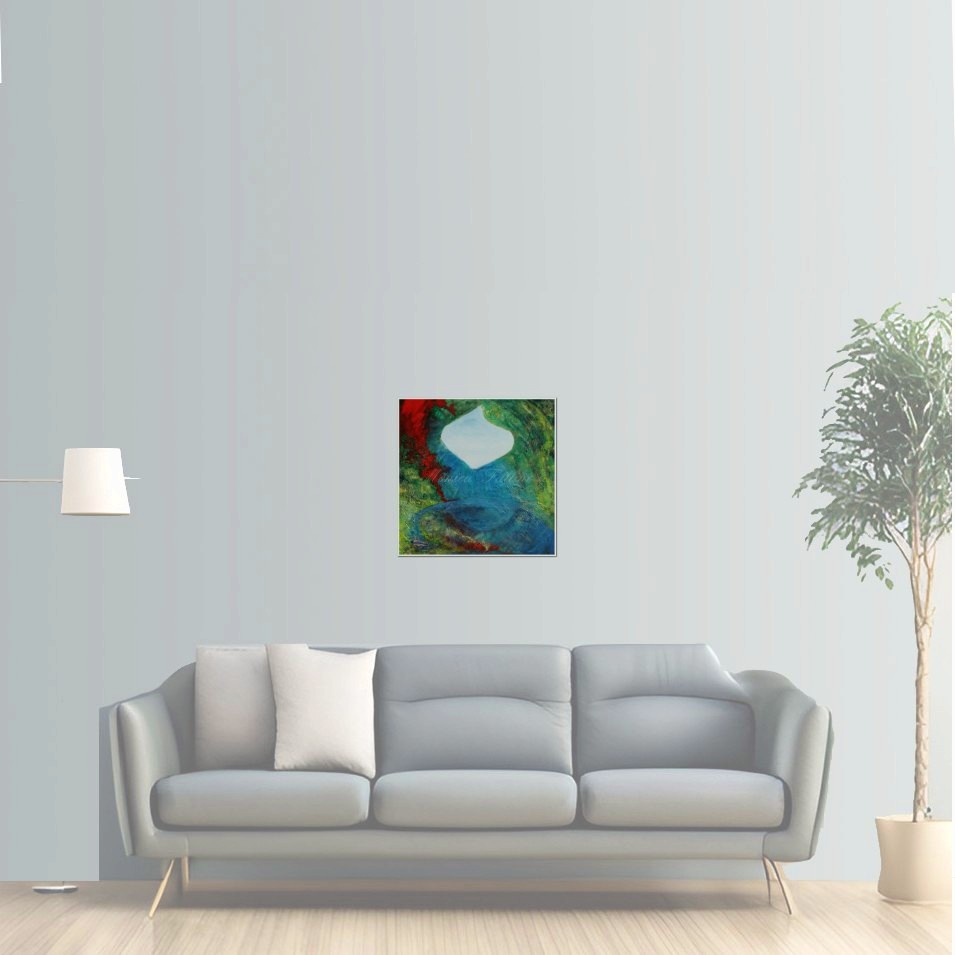 Painting titled 'Inside the cave. Abstract.' by Monica Fallini