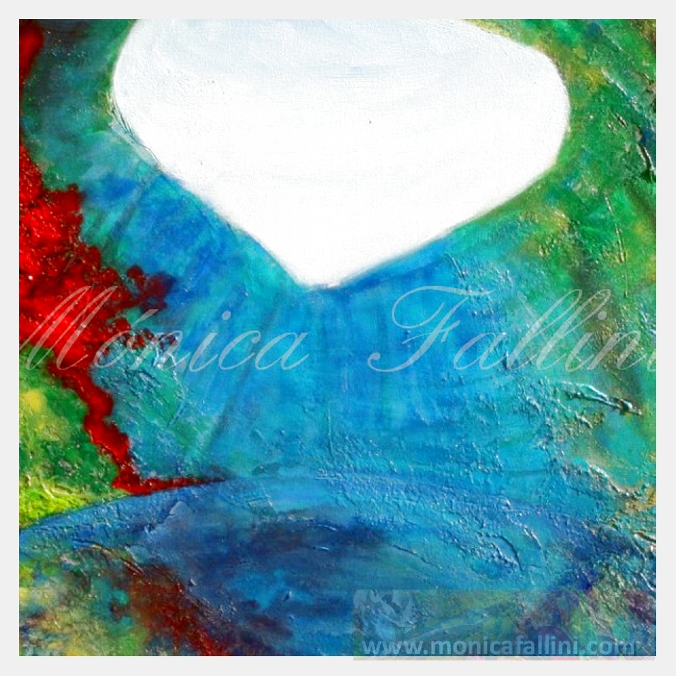Painting titled 'Inside the cave. Abstract.' by Monica Fallini
