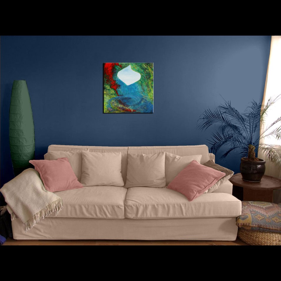 Painting titled 'Inside the cave. Abstract.' by Monica Fallini