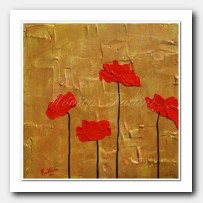 4 Poppies on gold