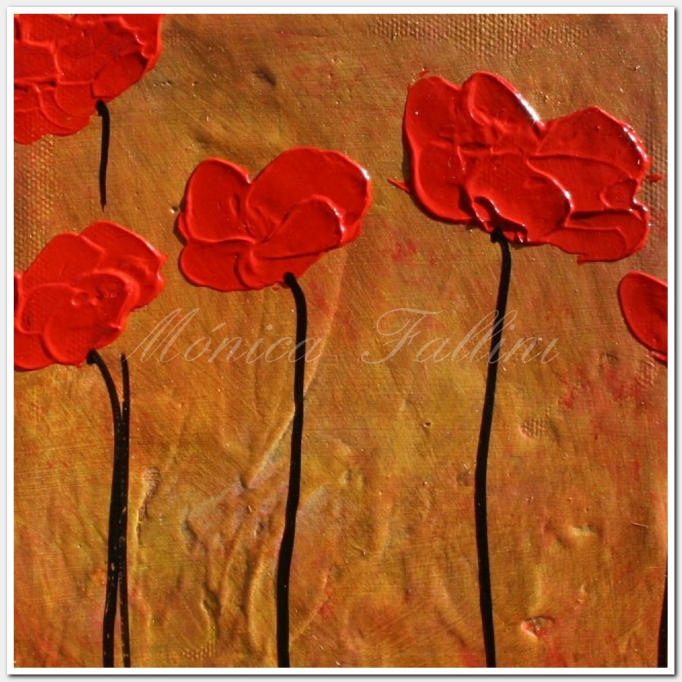 Painting titled 'Dream landscape. Red Poppies' by Monica Fallini