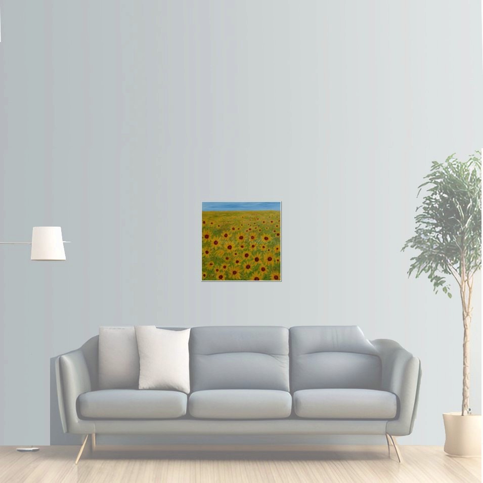 Painting titled 'Field of Sunflowers' by Monica Fallini