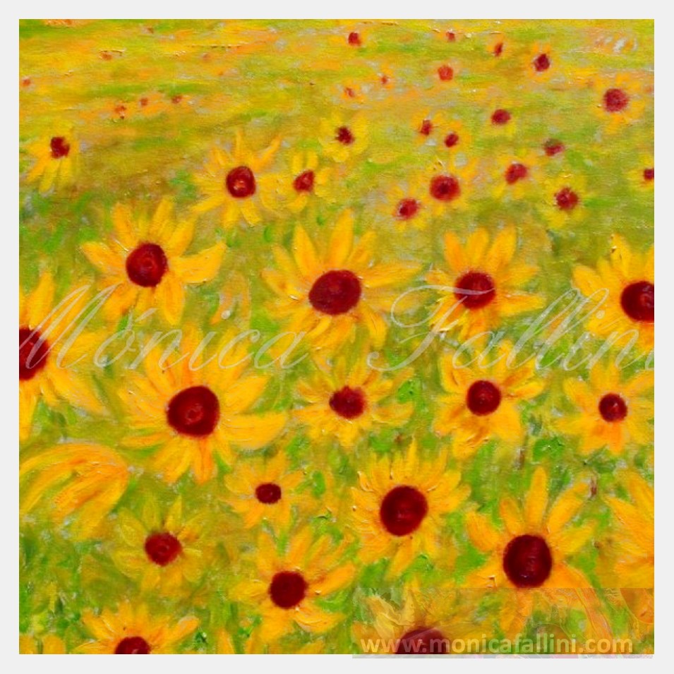 Painting titled 'Field of Sunflowers' by Monica Fallini