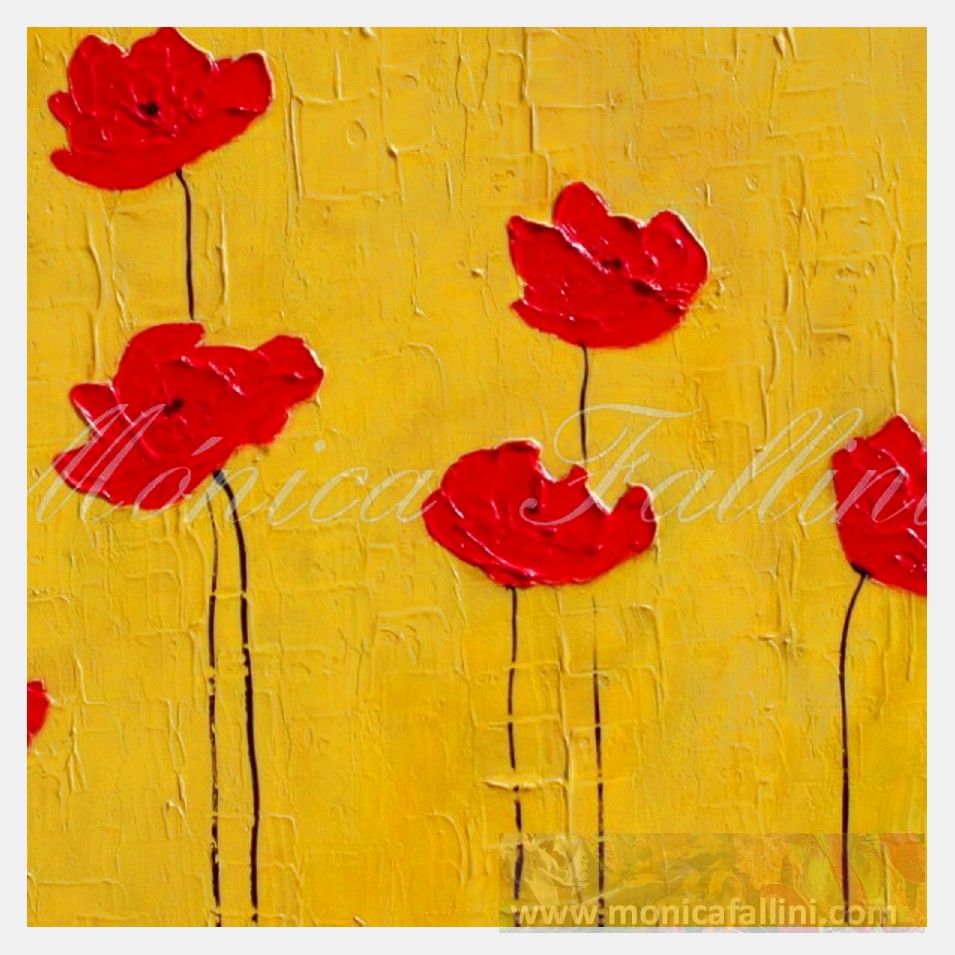 Painting titled 'Red Poppies under the Sun' by Monica Fallini