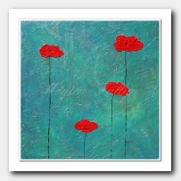 Silver Dawn, red Poppies in the garden