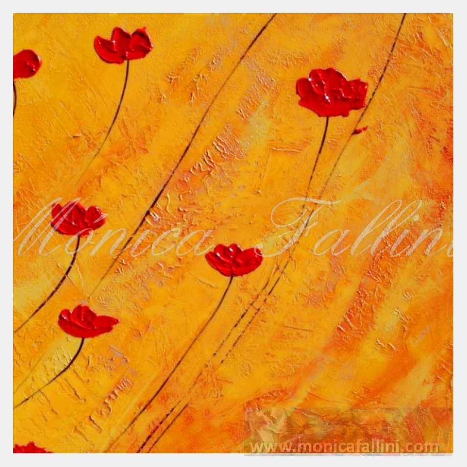 Painting titled 'Happiness is in your heart, Thanksgiving Poppies' by Monica Fallini