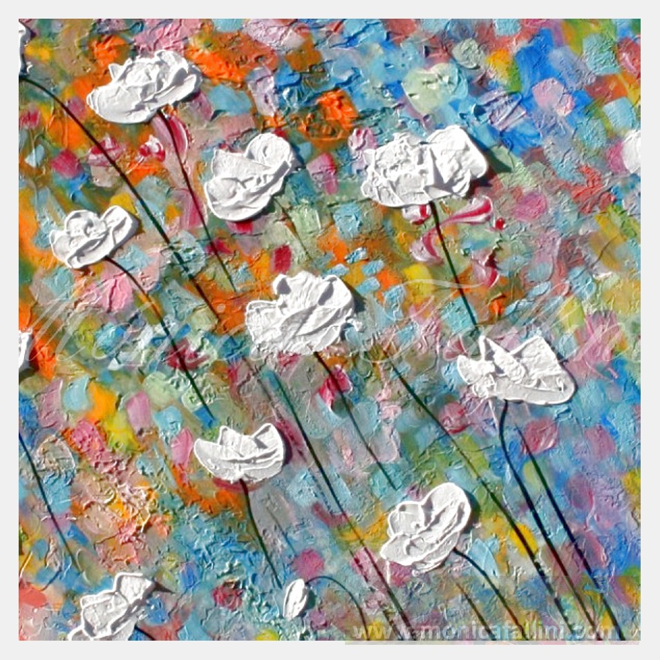 Painting titled 'A feast of Poppies. ' by Monica Fallini