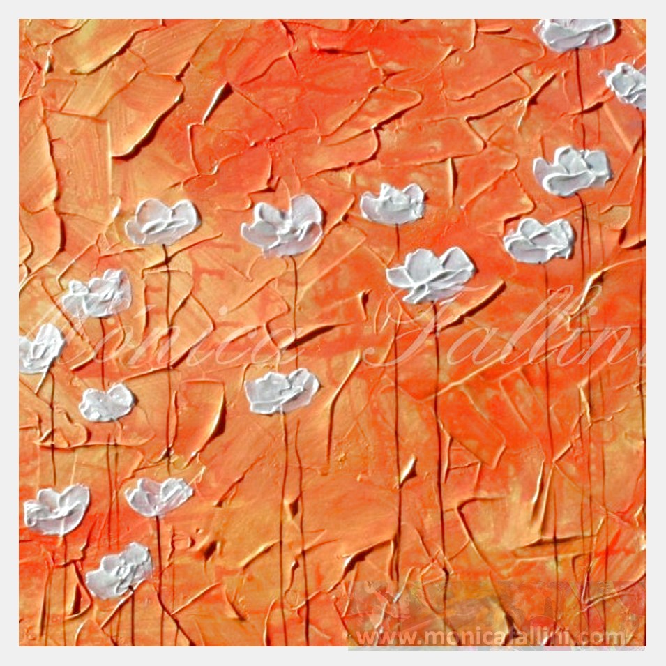 Painting titled 'Poppies vortex. White Poppies' by Monica Fallini