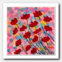 Shower of Petals. Red Poppies