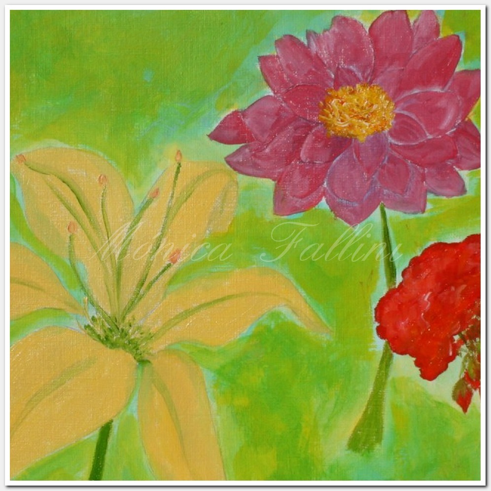 Painting titled 'Sketch of flowers in the garden. ' by Monica Fallini