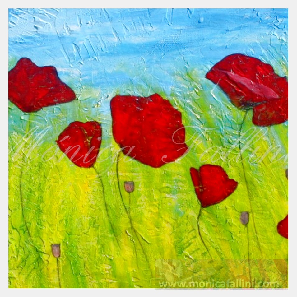 Painting titled 'Poppies in a dream' by Monica Fallini