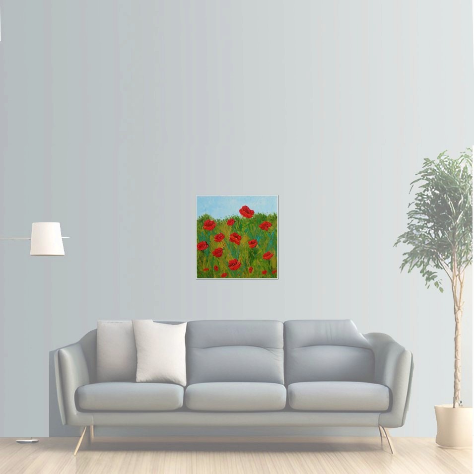 Painting titled 'Wild Poppies in the field. Red Poppies' by Monica Fallini