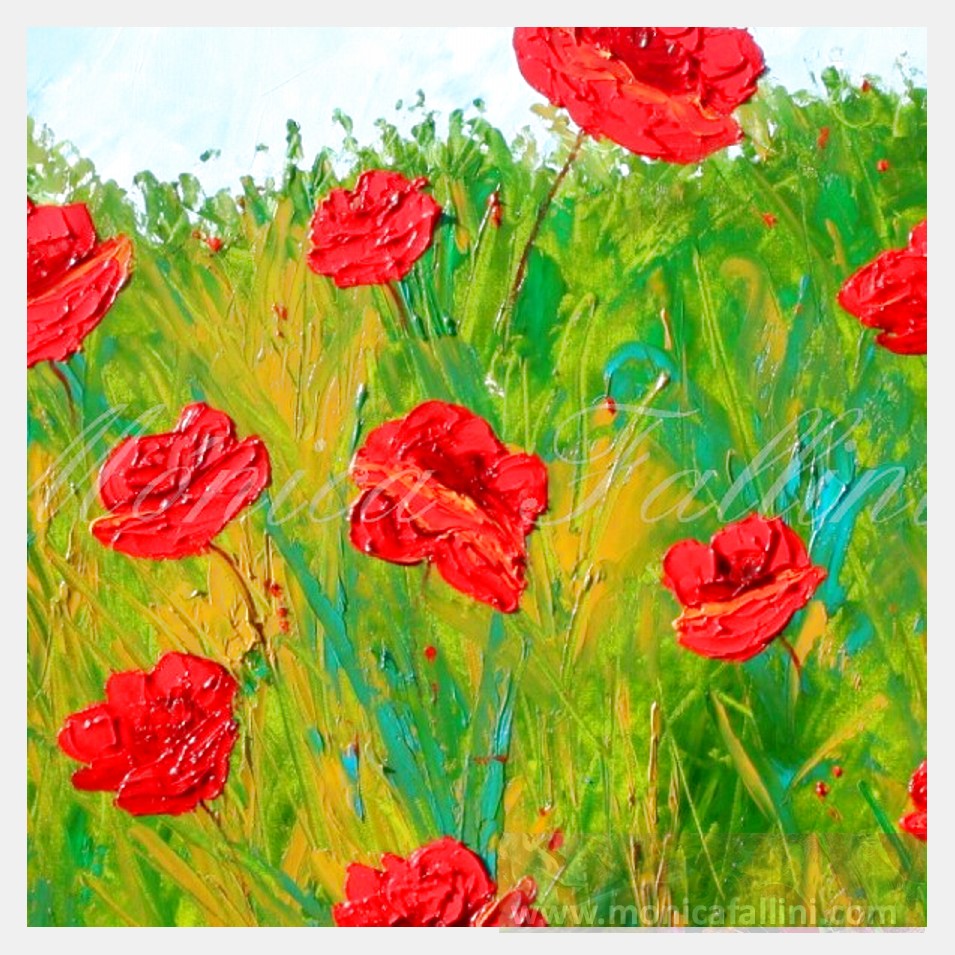 Painting titled 'Wild Poppies in the field. Red Poppies' by Monica Fallini