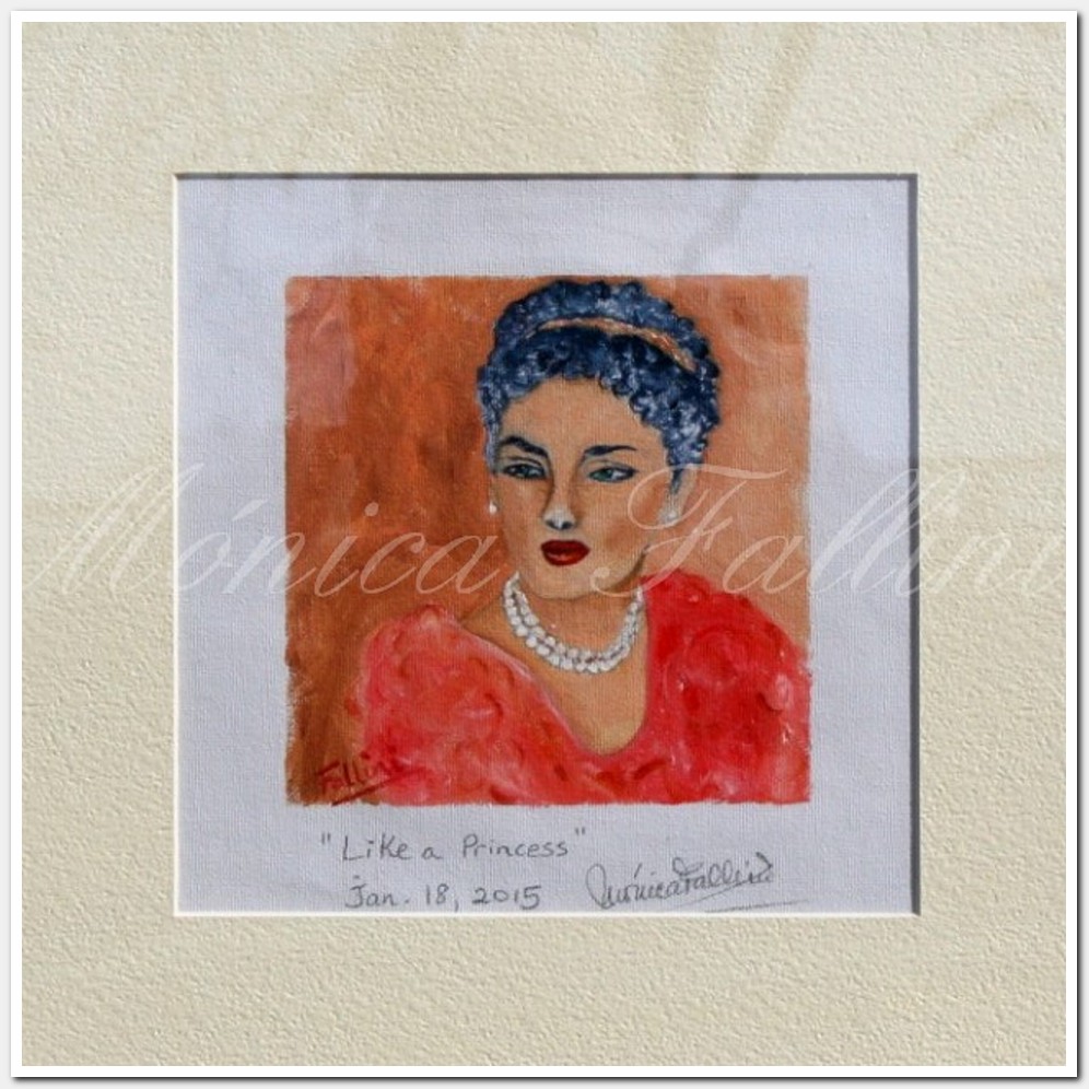 Painting titled 'Like a Princess. ' by Monica Fallini