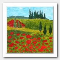 Tuscan Poppies' landscape