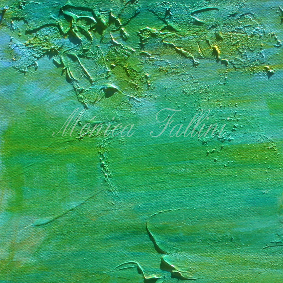 Painting titled 'Deep sea, green waters. ' by Monica Fallini