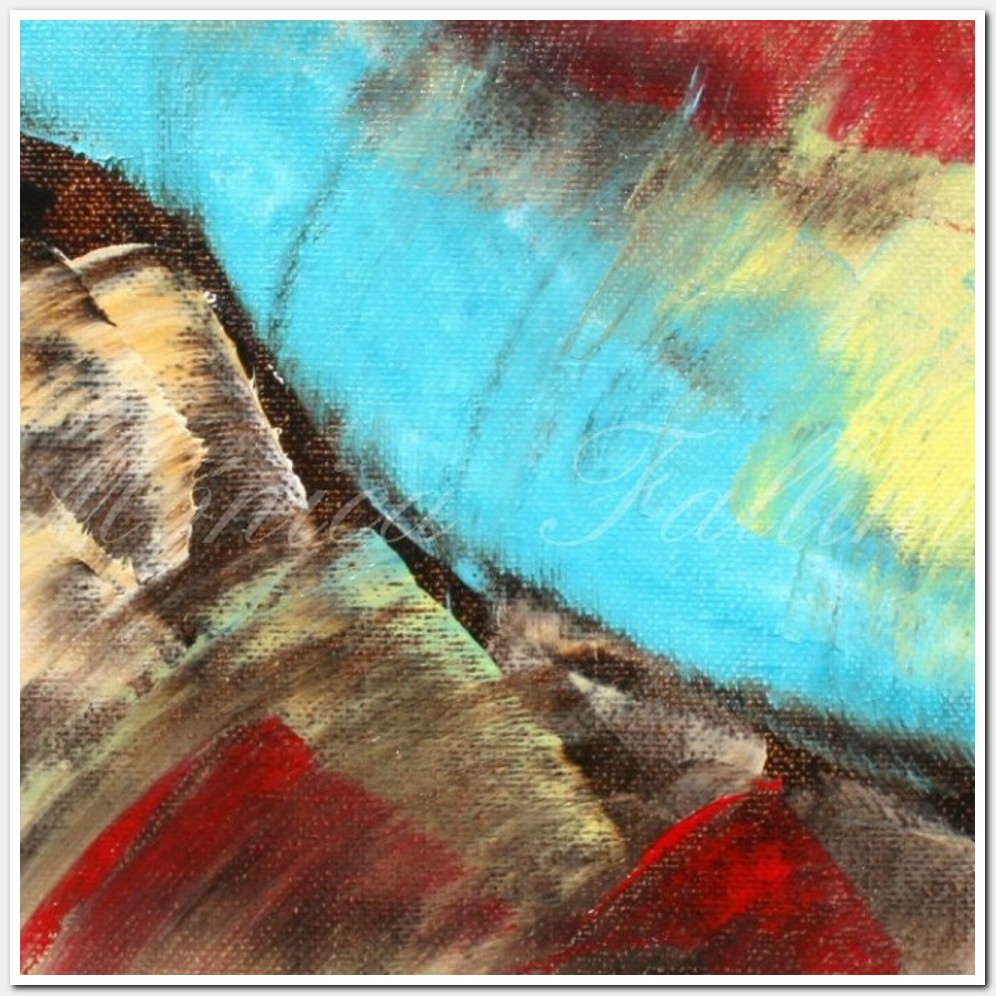 Painting titled 'Earth and waterfalls, geologic abstraction.' by Monica Fallini