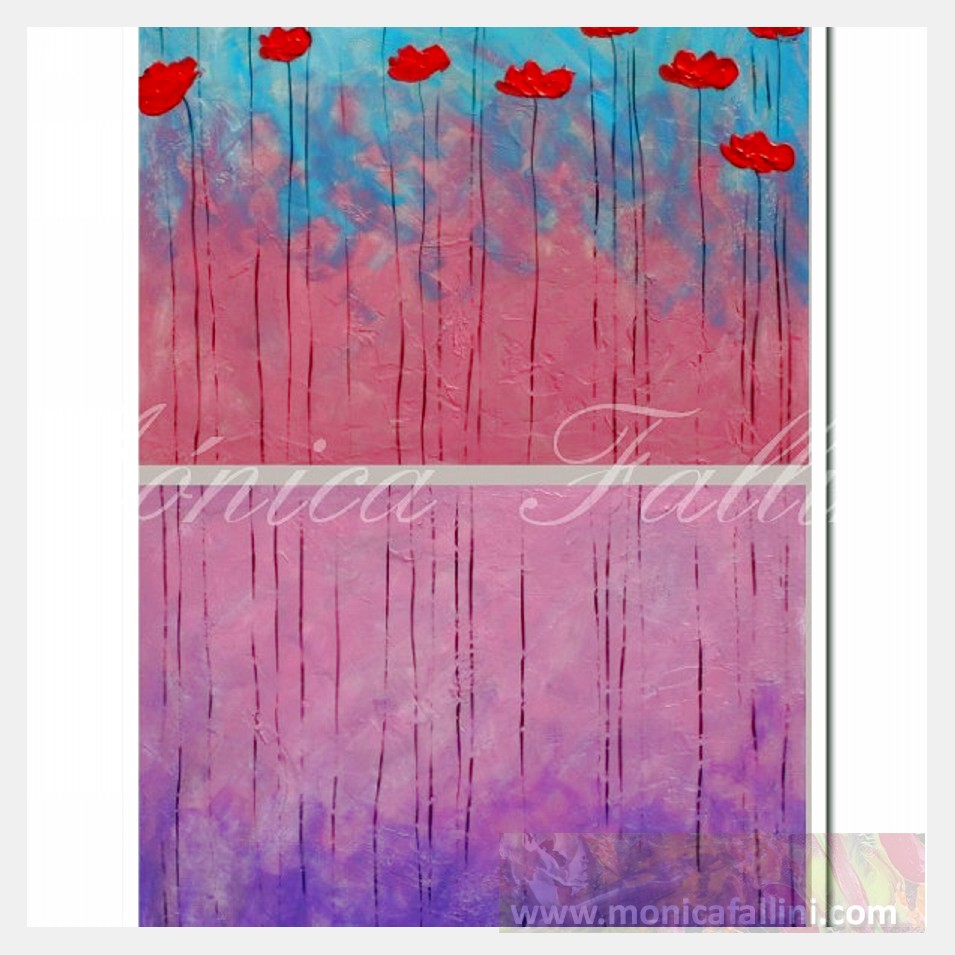 Painting titled 'Happy Summer Poppies' by Monica Fallini