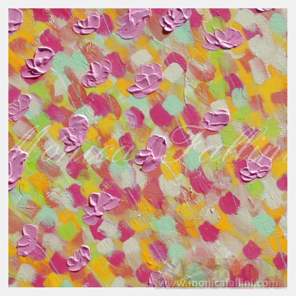 Painting titled 'Shower of petals.' by Monica Fallini