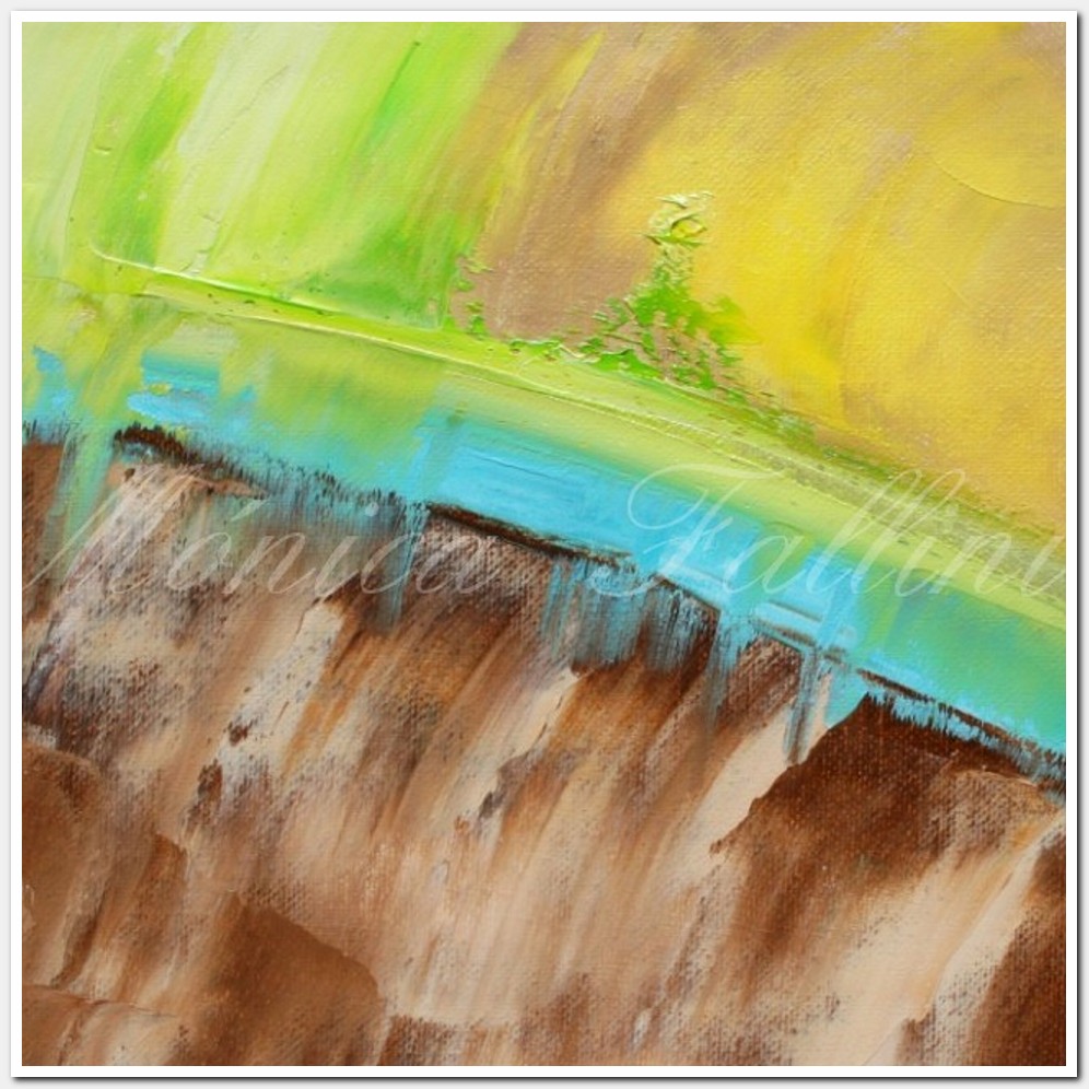 Painting titled 'Earth and water, geologic abstraction.' by Monica Fallini