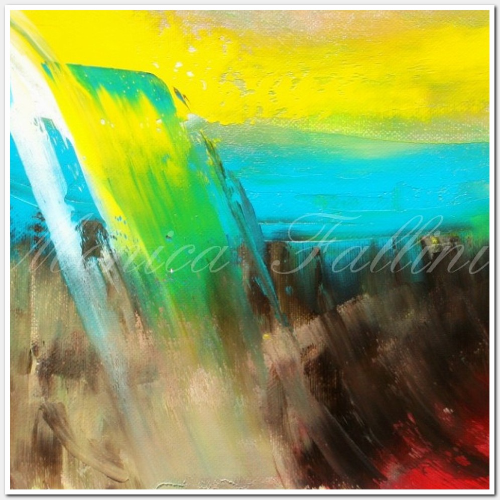 Painting titled 'Earth and water, geologic abstraction.' by Monica Fallini
