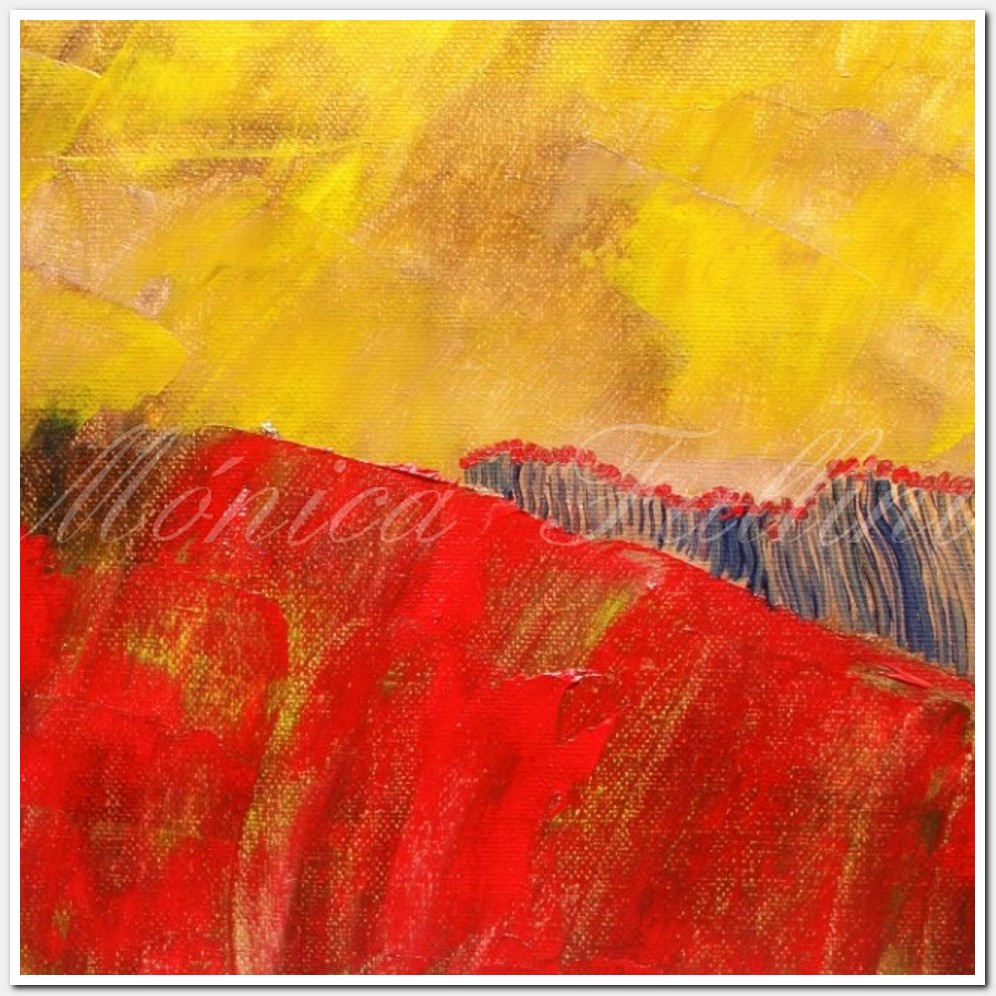 Painting titled 'Foreign landscape with flowers' by Monica Fallini
