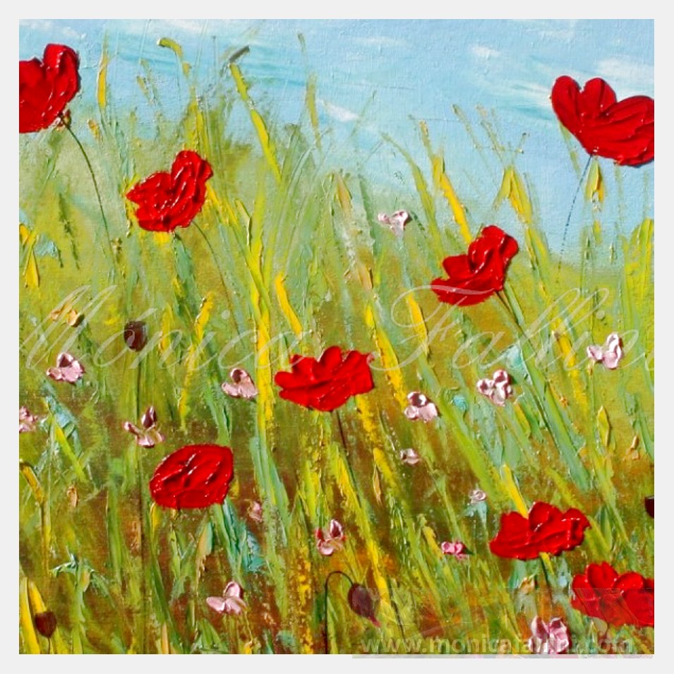 Painting titled 'A landscape of wild flowers' by Monica Fallini