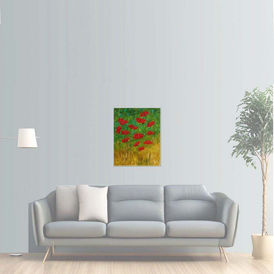 Painting titled 'Wild Poppies.' by Monica Fallini