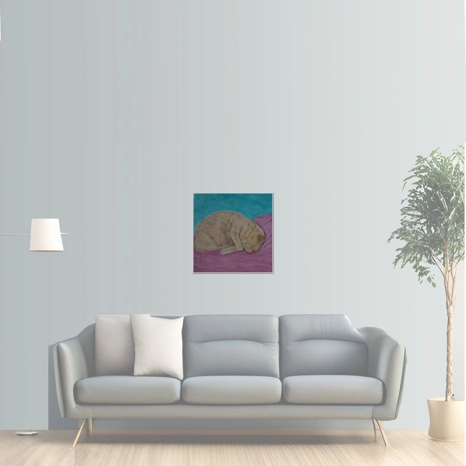 Painting titled 'Pacey, cat portrait.' by Monica Fallini