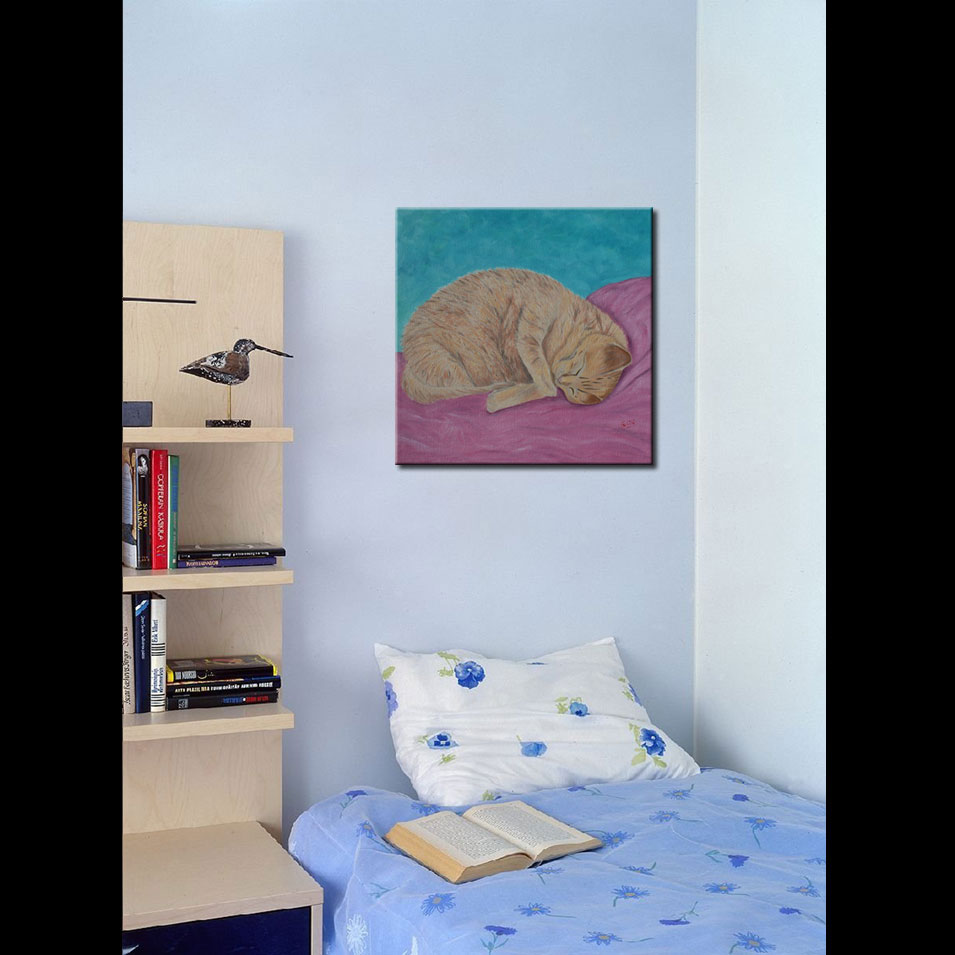 Painting titled 'Pacey, cat portrait.' by Monica Fallini