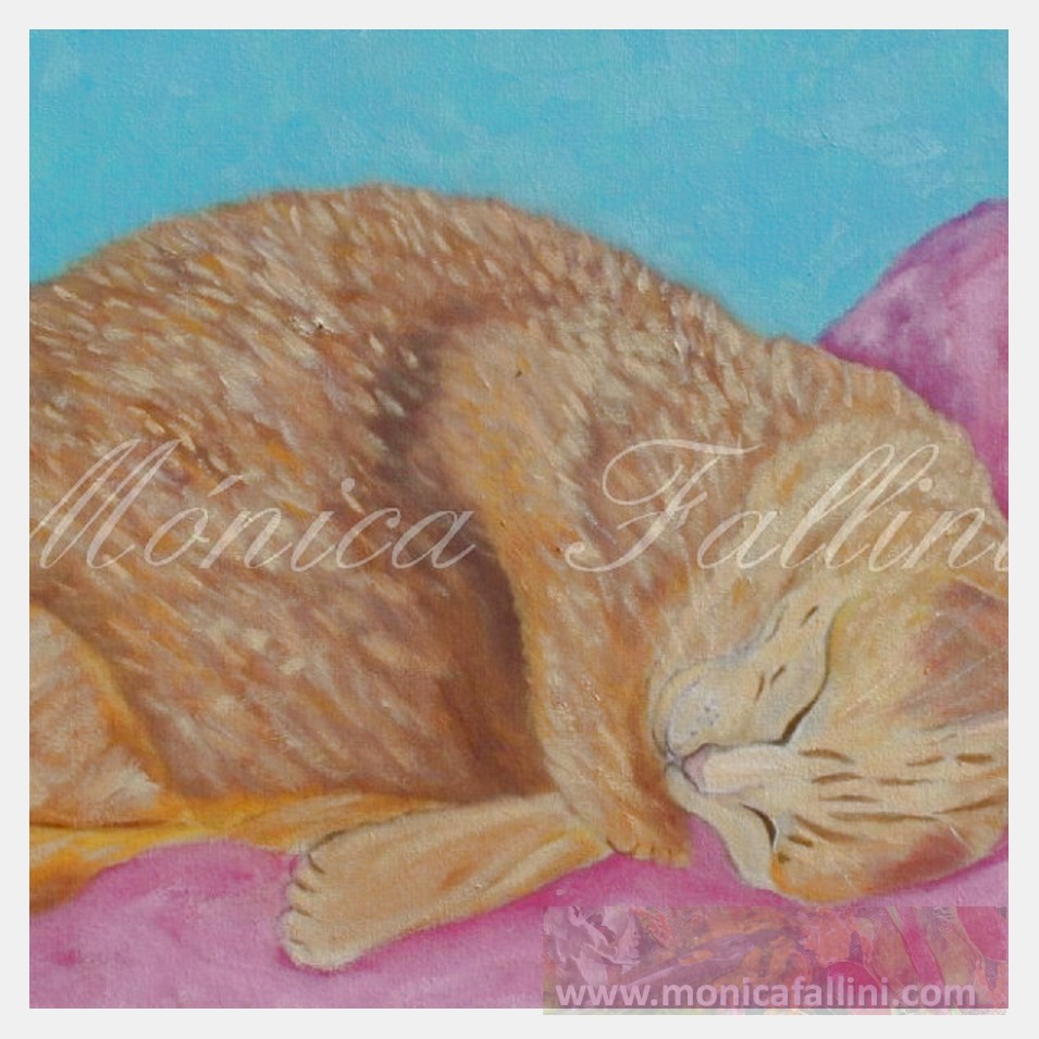 Painting titled 'Cat Portrait' by Monica Fallini