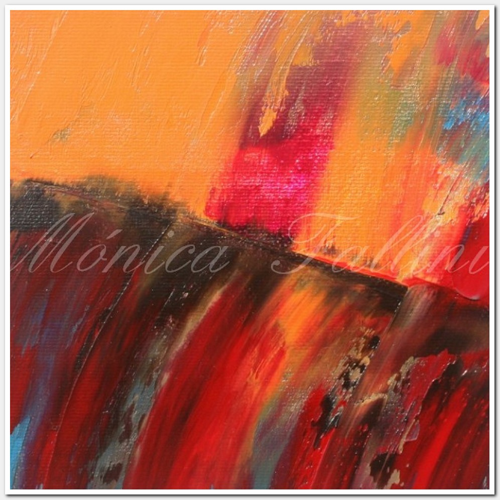Painting titled 'Sunset. Geologic abstraction.' by Monica Fallini