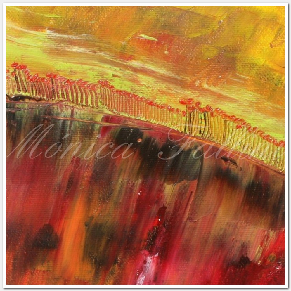Painting titled 'Foreign landscape with flowers' by Monica Fallini