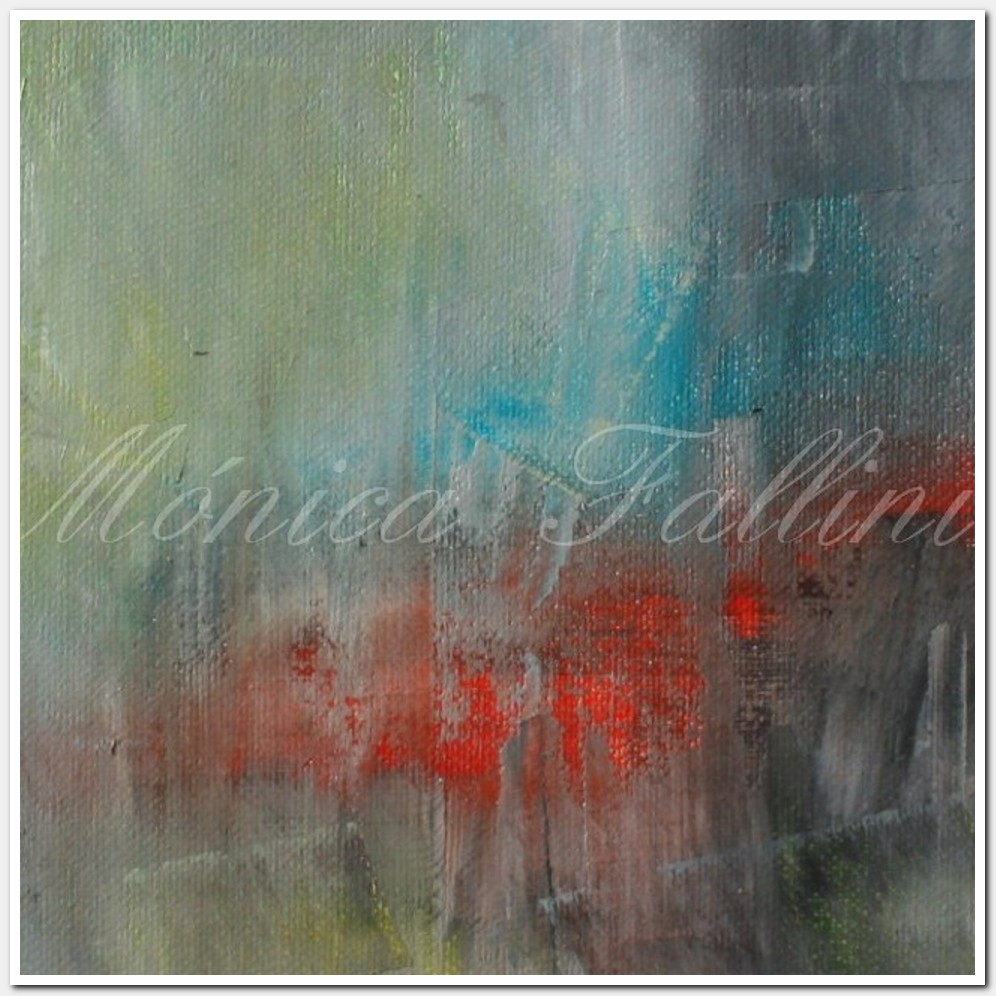 Painting titled 'Grey City' by Monica Fallini
