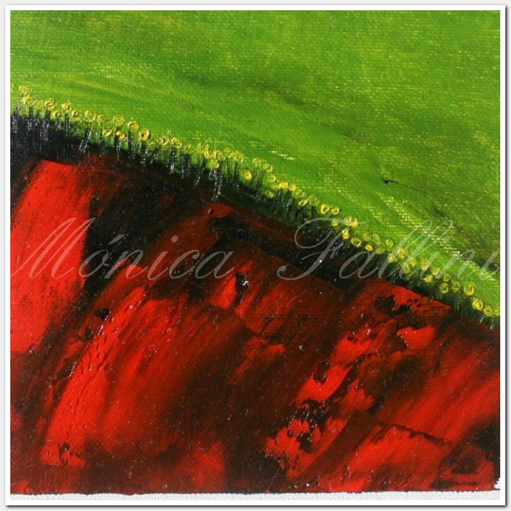 Painting titled 'Foreign landscape with flowers' by Monica Fallini