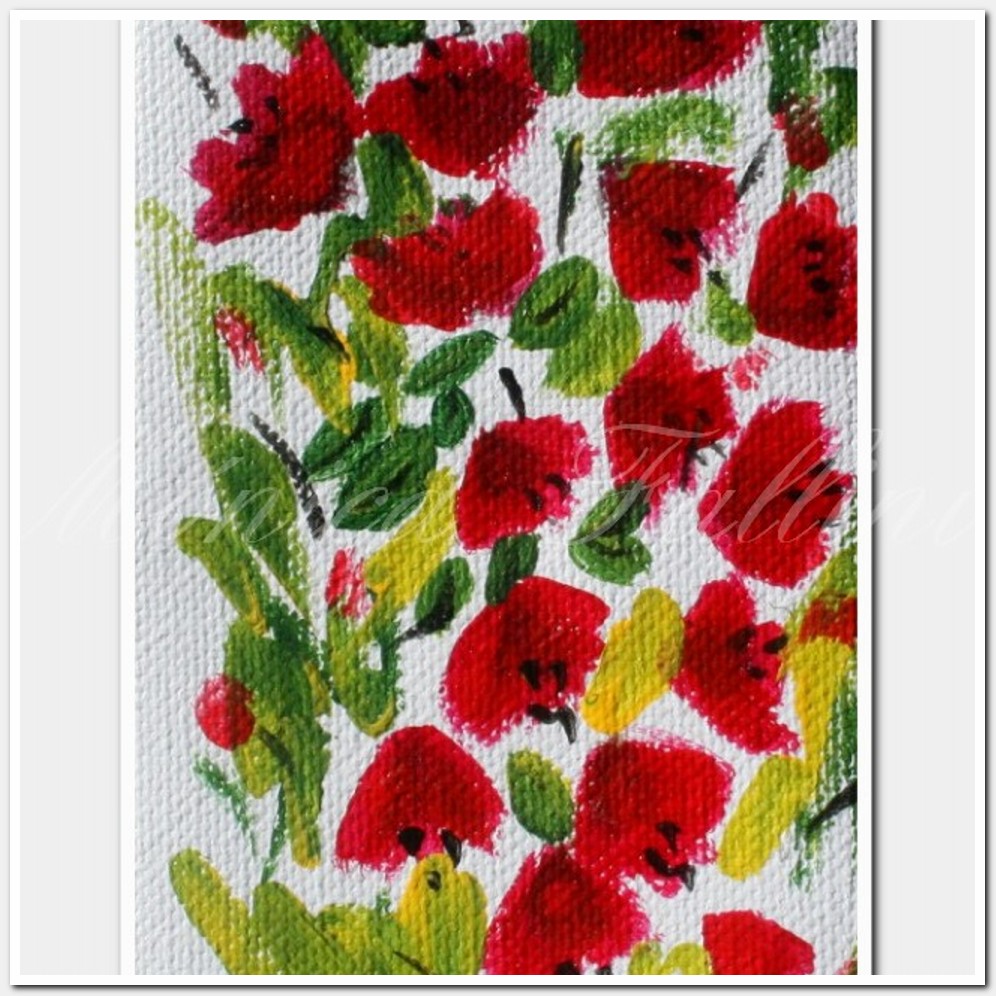 Painting titled 'Azalea sketch, miniature painting' by Monica Fallini