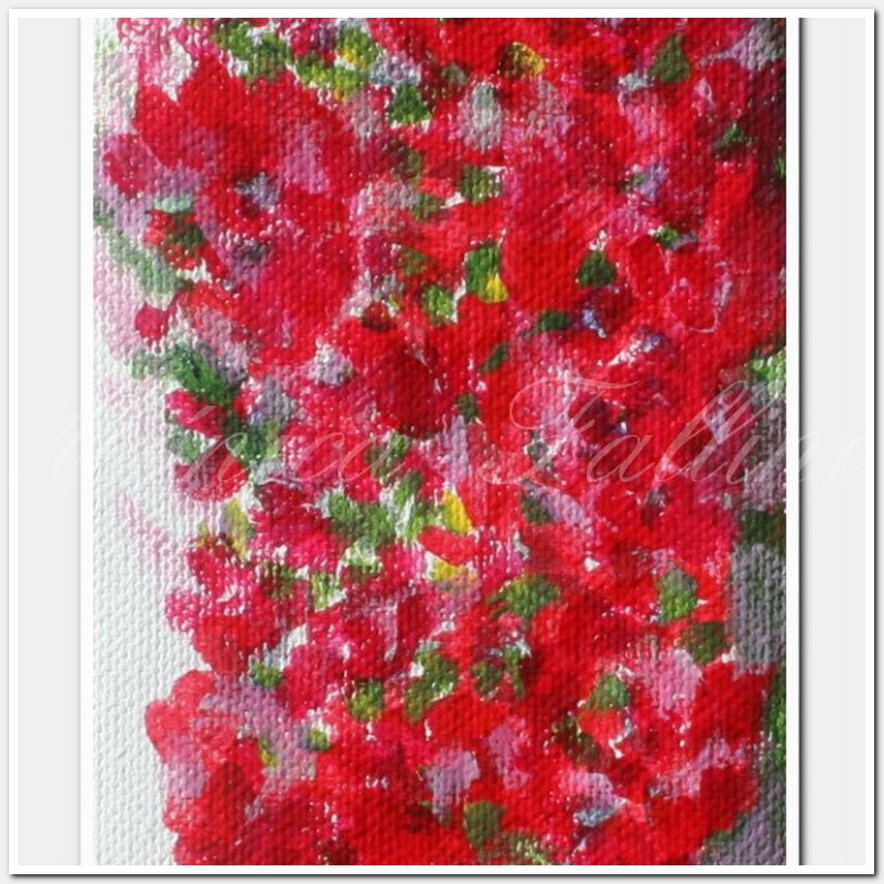 Painting titled 'Study of Azaleas, miniature painting' by Monica Fallini