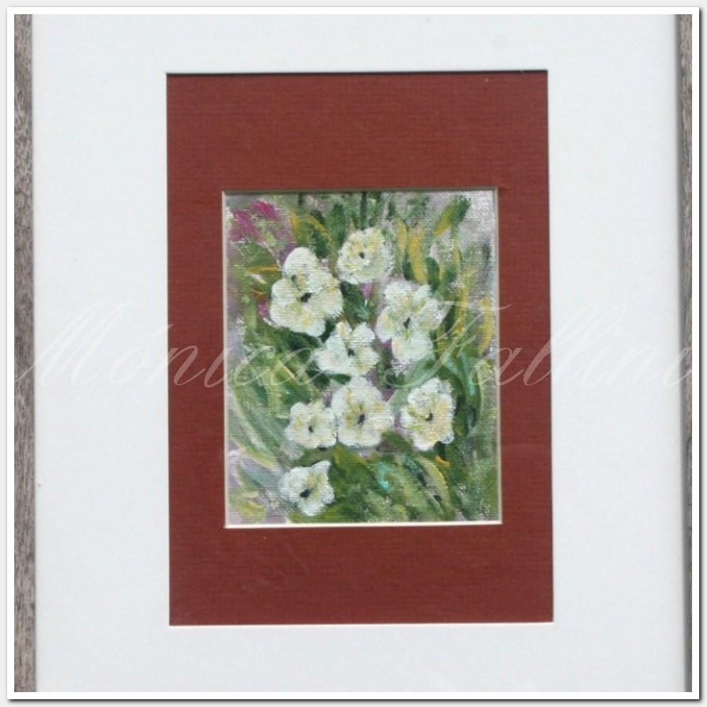 Painting titled 'Study of Day Lilies, miniature painting' by Monica Fallini