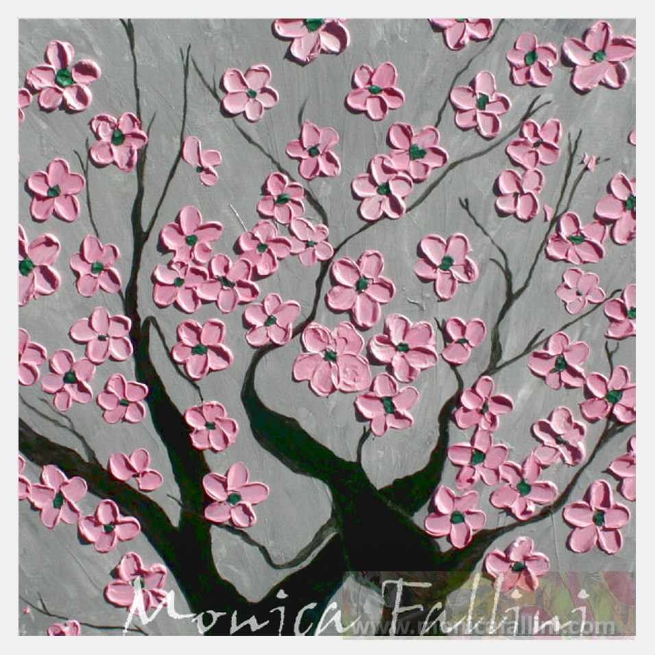 Painting titled 'The Oak and the Cherry tree' by Monica Fallini