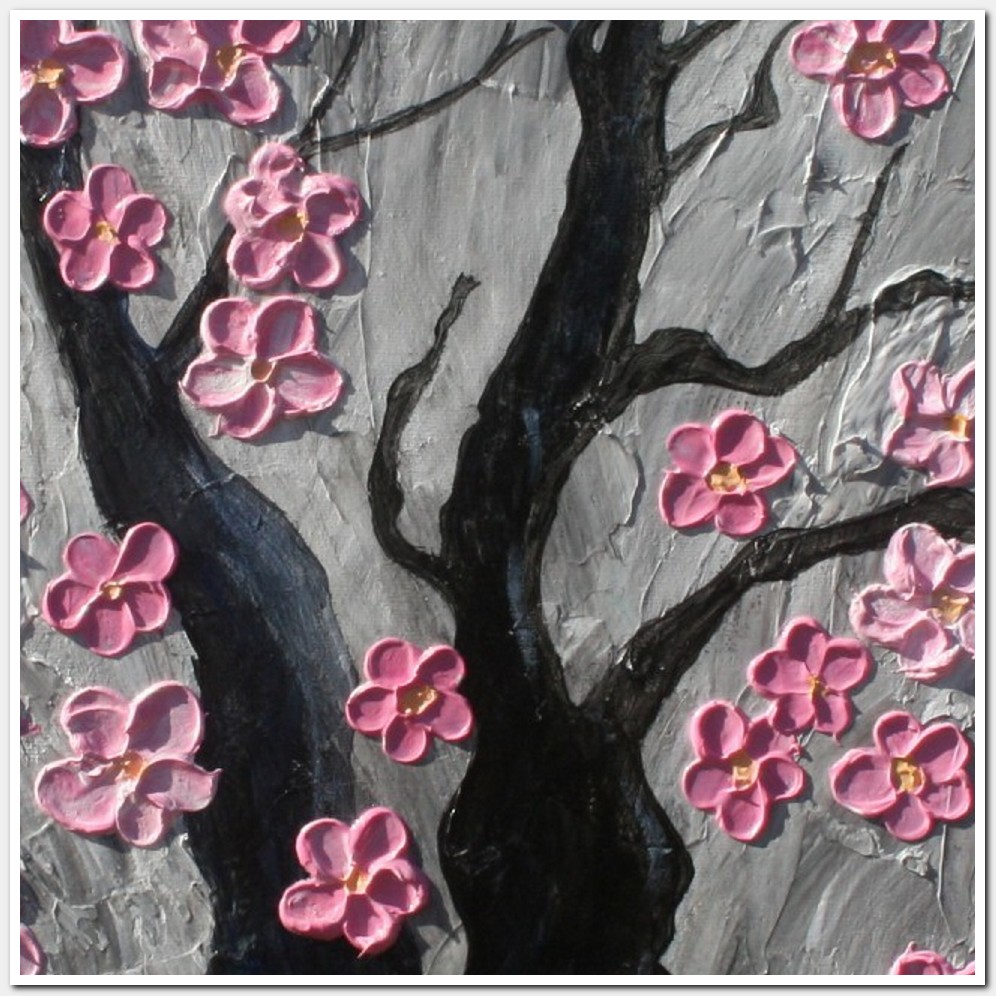 Painting titled 'The Oak and the Cherry tree' by Monica Fallini