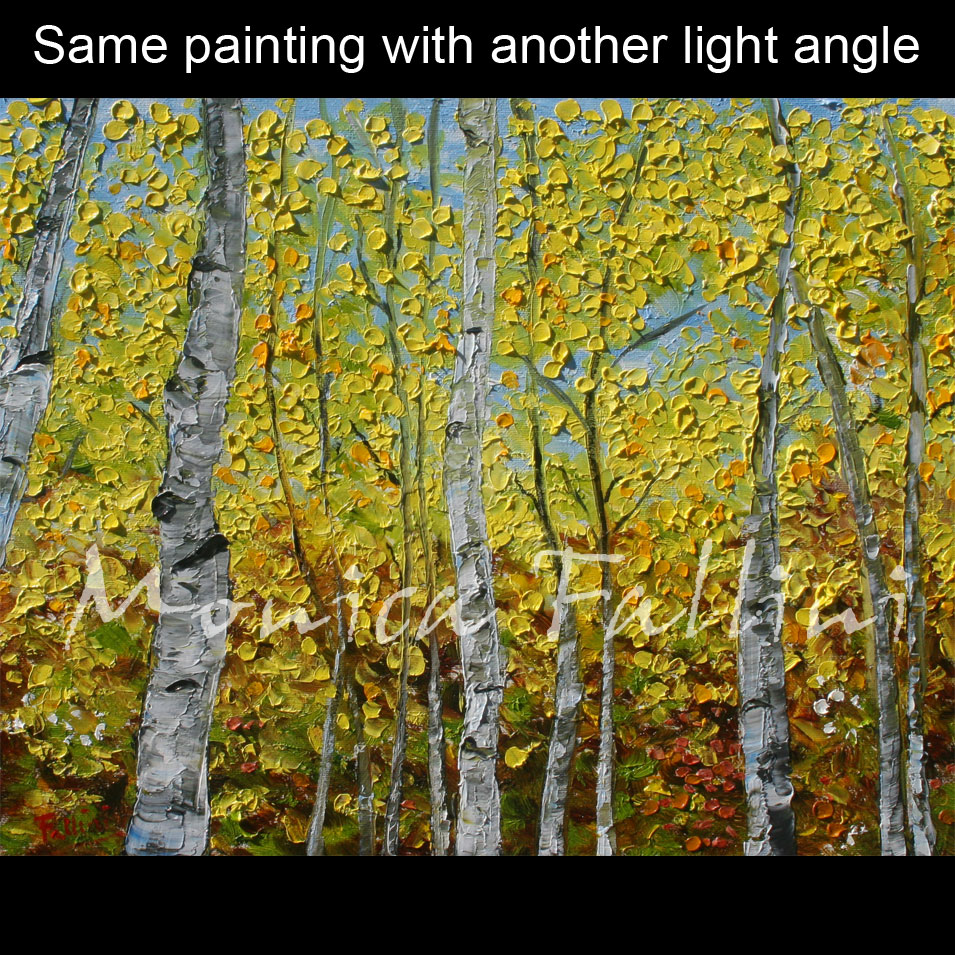 Painting titled 'Study of Aspens' by Monica Fallini