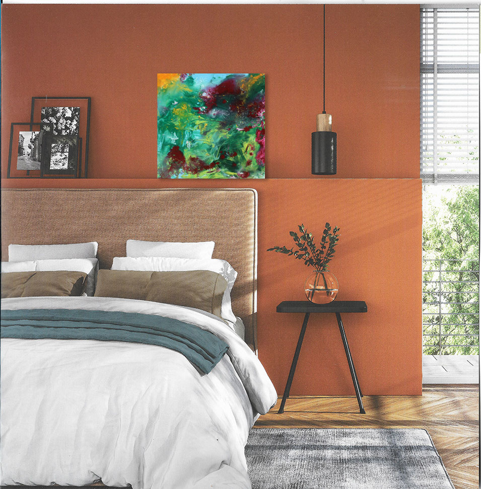 Painting titled 'Fluid thoughts, abstract' by Monica Fallini