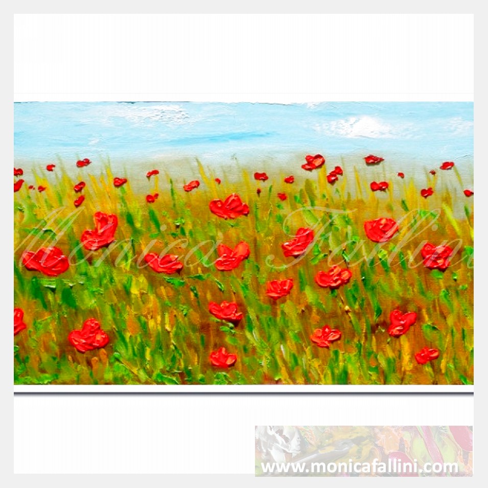 Painting titled 'Georgetown Poppies, Texas' by Monica Fallini