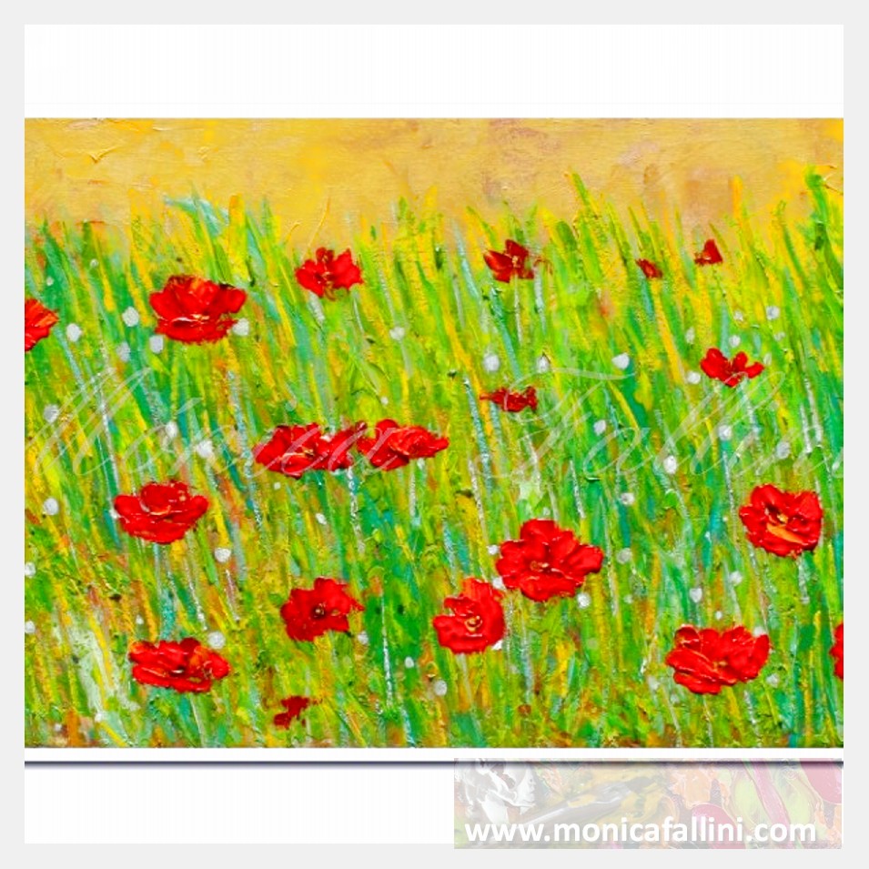 Painting titled 'Georgetown Poppies, Texas' by Monica Fallini