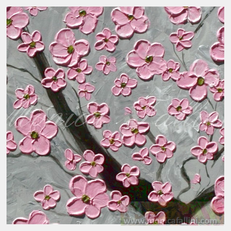 Painting titled 'Pink Cherry blossoms' by Monica Fallini