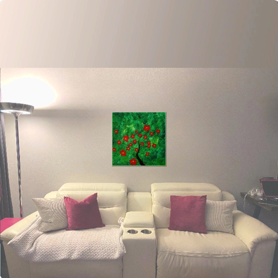 Painting titled 'Cherry blossoms in the garden' by Monica Fallini